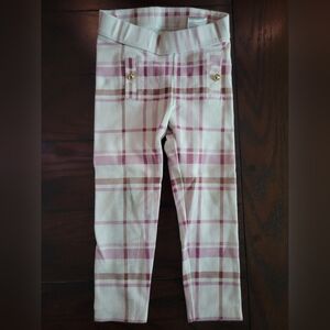 Janie and Jack Pink Plaid Kids Leggings